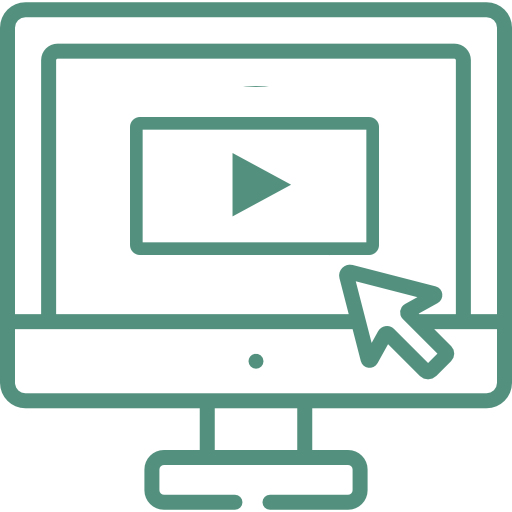 Training icon showing a video on a monitor