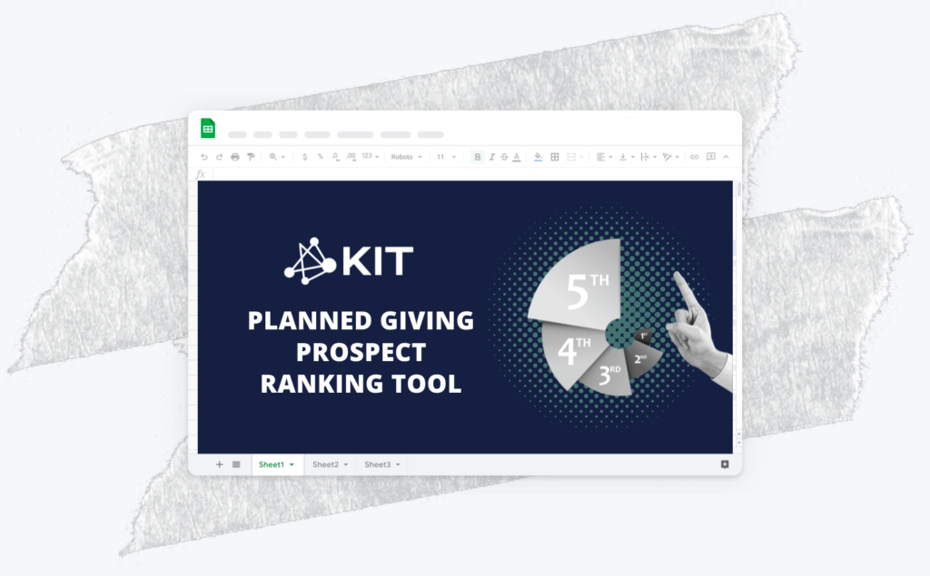 Cover page of the Planned Giving Prospect Ranking Tool with a ranking chart showing 5th to 1st