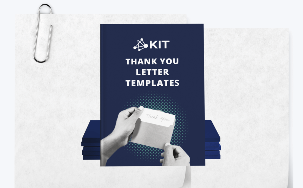 Cover page of the Thank You Letter Template showing a thank you note